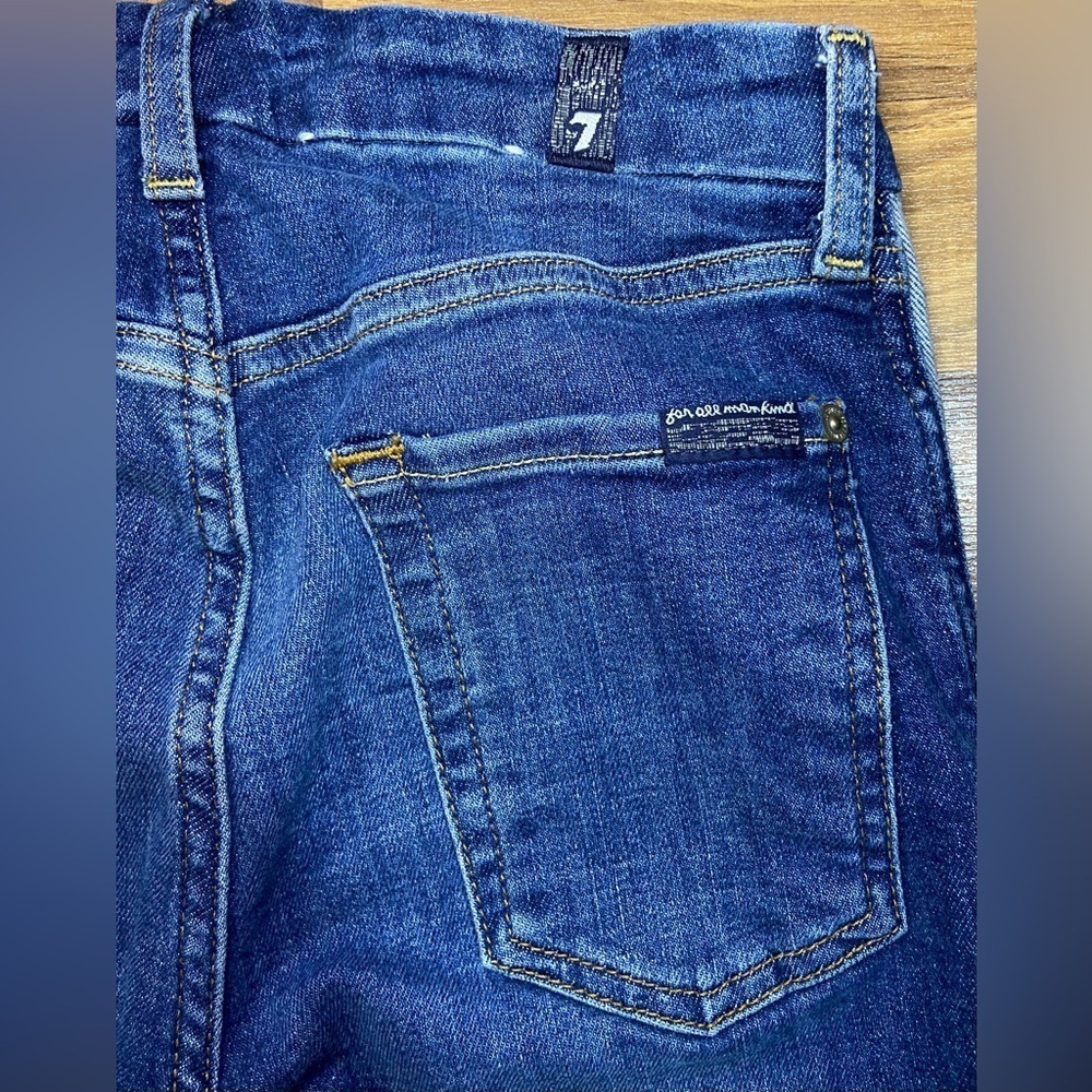 7 For All Mankind Ankle Skinny Jeans Size 26 Reverse Step Side Panel Mojave Dusk - Picture 8 of 9